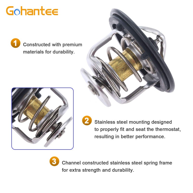 gohantee ترموستات متوافق مع هوندا سيفيك أكورد CRV CRZ CRX سيتي أوديسي برليود HR-V FIT إنسايت أكورا CL EL ILX إنتيغرا ليجند يستبدل 19301PAA306 19301-PLC-315 19301-RNA-315 - Image 4